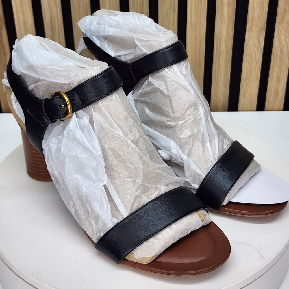NEW - Giani Bernini Hadleyy Women’s Black Strappy Sandals Stacked Heel Size 7 M